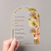 Landelijke Aardse Bloemrijke Boog Gedroogde Boho P Acryl Uitnodigingen (Insitu (Draagbaar))