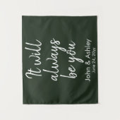 Landelijke achtergrond Ontvangst Hunter Green Wandkleed (Voorkant)