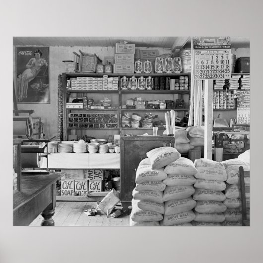 Landelijke algemene winkel, 1936. Oude foto Poster (Voorkant)