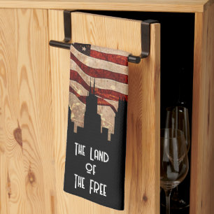 Landelijke Amerikaanse Vlag - Land Van De Vrijen Theedoek