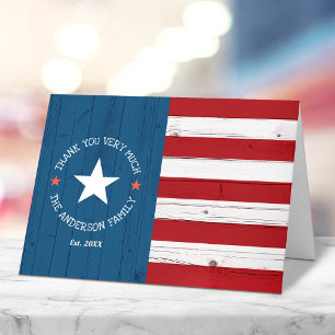 Landelijke Amerikaanse Vlag Vintage Patriottische Bedankkaart