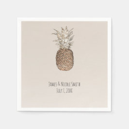 Landelijke Ananas Tropische Hawaiaanse Trouw Servetten