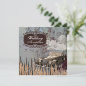 Landelijke antieke auto westerse Country Huwelijk Kaart (Staand voorkant)