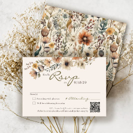 Landelijke Aquarel Herfst Bloem Ivory Herfst Bruil RSVP Kaartje