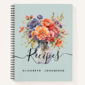 Landelijke Aquarel Wilde Bloemen Metselaars Pot Re Notitieboek (Voorkant)