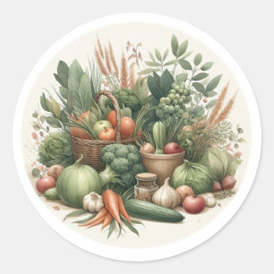 Landelijke Babyborrel met Lokale Markt en Boerengr Ronde Sticker