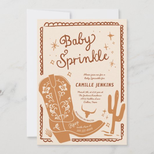 Landelijke babyboy sprinkle uitnodiging (Voorkant)