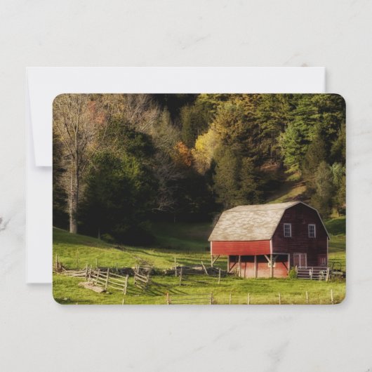 Landelijke Barn Trees Rustic Wedding Invitation Kaart (Achterkant)