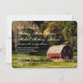 Landelijke Barn Trees Rustic Wedding Invitation Kaart (Voorkant)