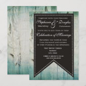 Landelijke Barn Wood Rustic Wedding Invitations Kaart (Voorkant / Achterkant)