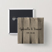 Landelijke Barn Wood Wedding Button (Voorkant /achterkant)