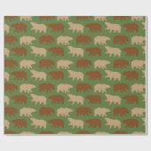 Landelijke Beer Patroon Cadeaupapier (Vlak)