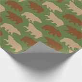 Landelijke Beer Patroon Cadeaupapier (Hoek)