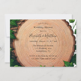 Landelijke begroeiing en houten wig huwelijksshowe kaart