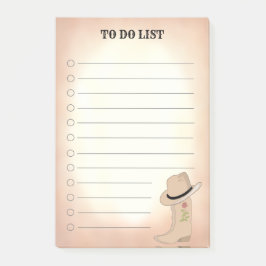 Landelijke beige laarzen en hoed Takenlijst Post-i Post-it® Notes