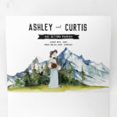 Landelijke Berg Bruiloft Drievoudige Uitnodiging (Binnenzijde eerst)