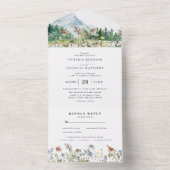 Landelijke Berg Wilde Bloem | Boho Bruiloft All In One Uitnodiging (Binnen)