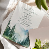 Landelijke bergbos groenblijvende boom bruiloft kaart