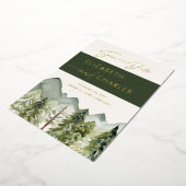 Landelijke bergen bomen modern save the date folie uitnodiging (Gedraaid)