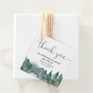 Landelijke bergen buiten thema bos bossen bedankjes labels