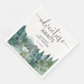 Landelijke bergen buiten thema bos bossen servet (Hoek)