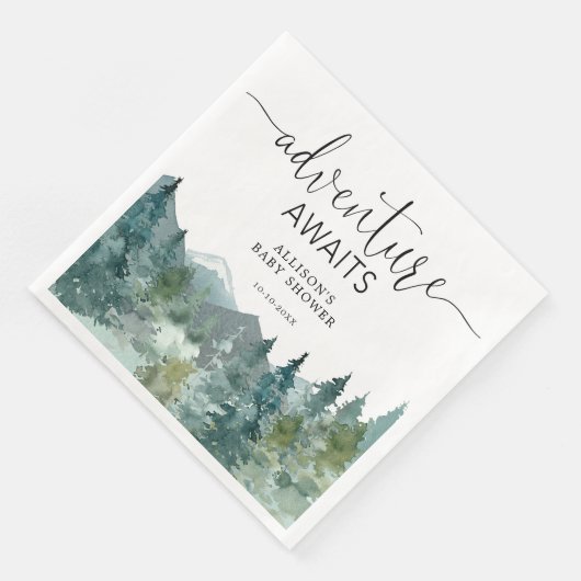 Landelijke bergen buiten thema bos bossen servet (Hoek)