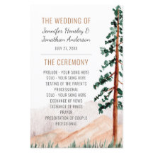 Landelijke bergen dennebomen mist bruiloftsprogram