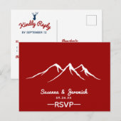 Landelijke bergherten bruiloft RSVP Uitnodiging Briefkaart (Voorkant / Achterkant)