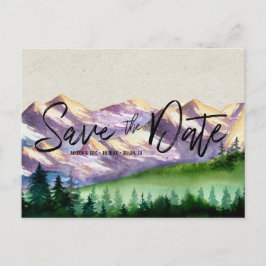 Landelijke berghuwelijk | Save the Date-ansichtkaa Aankondigingskaart
