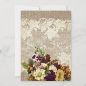 Landelijke bijtende herfst florale burlap huisverw kaart (Achterkant)