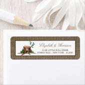 Landelijke bijtende monogramboom en bunkerbruiloft etiket (Insitu)