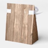 Landelijke bijtende monogrammen en houtwuwingen bedankdoosjes (Achterkant)