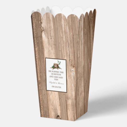 Landelijke bijtende monogrammen en houtwuwingen bedankdoosjes (Voorkant)