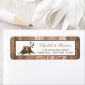 Landelijke bijtende monogrammen en houtwuwingen etiket (Insitu)