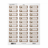 Landelijke bijtende monogrammen en houtwuwingen etiket (Full Sheet)