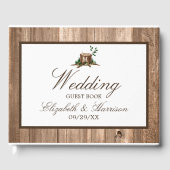 Landelijke bijtende monogrammen en houtwuwingen gastenboek (Voorkant)