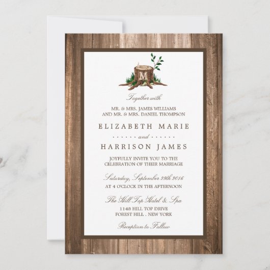 Landelijke bijtende monogrammen en houtwuwingen kaart (Voorkant)