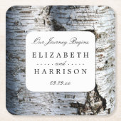 Landelijke bijtende vogelboom kartonnen onderzetters (Voorkant)