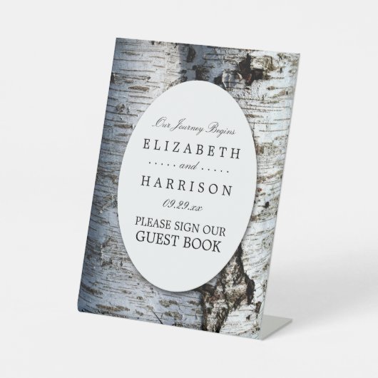 Landelijke bijtende vogelboom reclamebord met voetstuk (Voorkant)