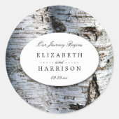 Landelijke bijtende vogelboom ronde sticker (Voorkant)