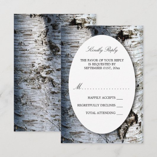 Landelijke bijtende vogelboom RSVP kaartje (Voorkant / Achterkant)