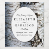 Landelijke bijtende vogelboom wijn etiket (Enkel label)