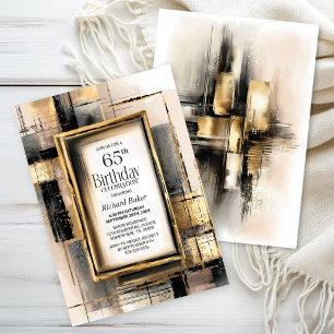 Landelijke Black en Goud 65ste Verjaardagsfeest Kaart
