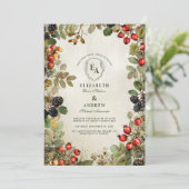 Landelijke Blackberry Vineyard bruiloft Kaart (Staand voorkant)