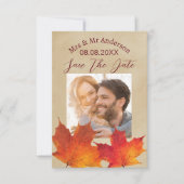 Landelijke Bladeren Herfst Bruiloft Save The Date (Voorkant)
