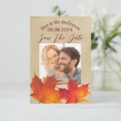 Landelijke Bladeren Herfst Bruiloft Save The Date (Staand voorkant)