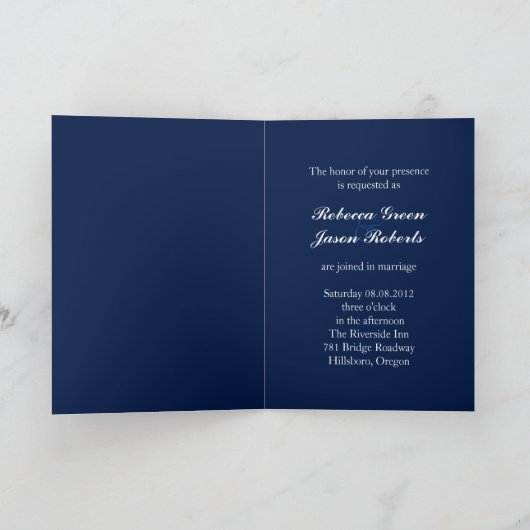 landelijke blauwe anker zeevaart trouwuitnodiging (Binnen)