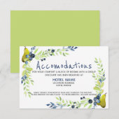 Landelijke blauwe bes Zomer Peer Waterverf Bloemig Informatiekaartje (Voorkant / Achterkant)