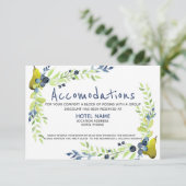 Landelijke blauwe bes Zomer Peer Waterverf Bloemig Informatiekaartje (Staand voorkant)