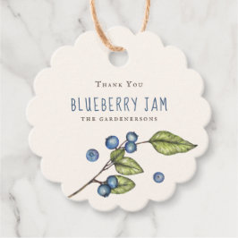 Landelijke blauwe bessenjam favor tags bedankjes labels